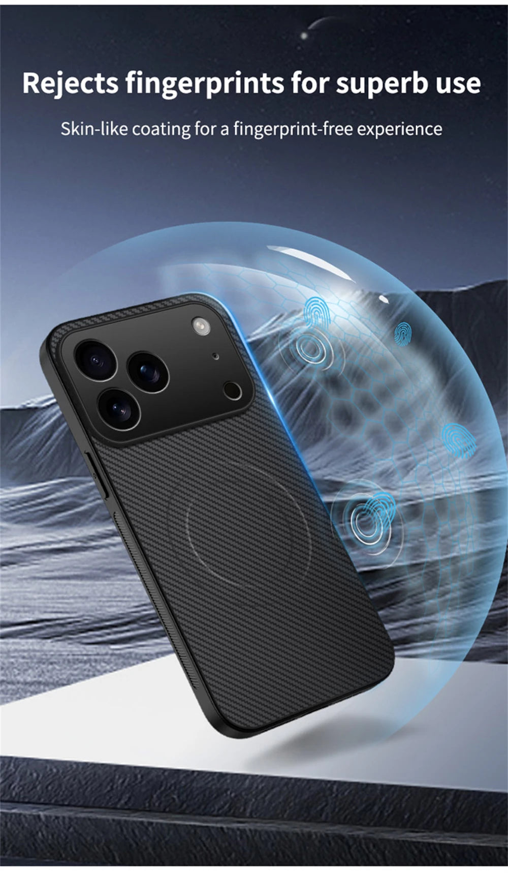 magnetic leather carbon fiber case